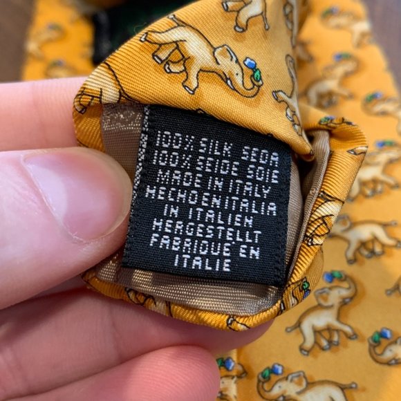 BEAUFORT TIE RACK Elephants Silk Neck Tie - Picture 6 of 6